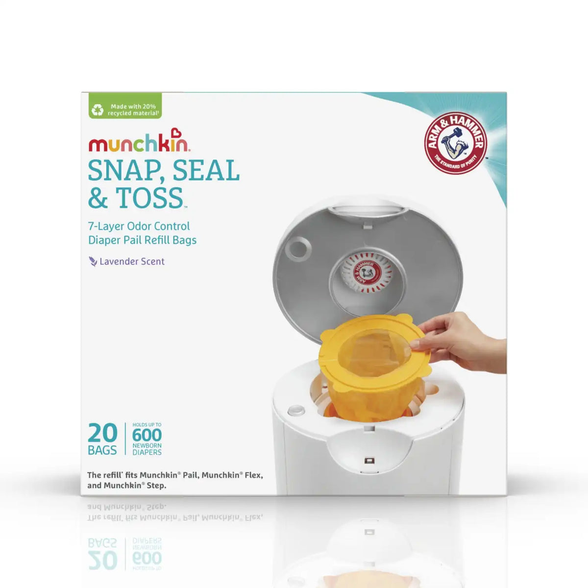 Arm & Hammer™ Snap, Seal & Toss Diaper Pail Bag Refills, 20pk