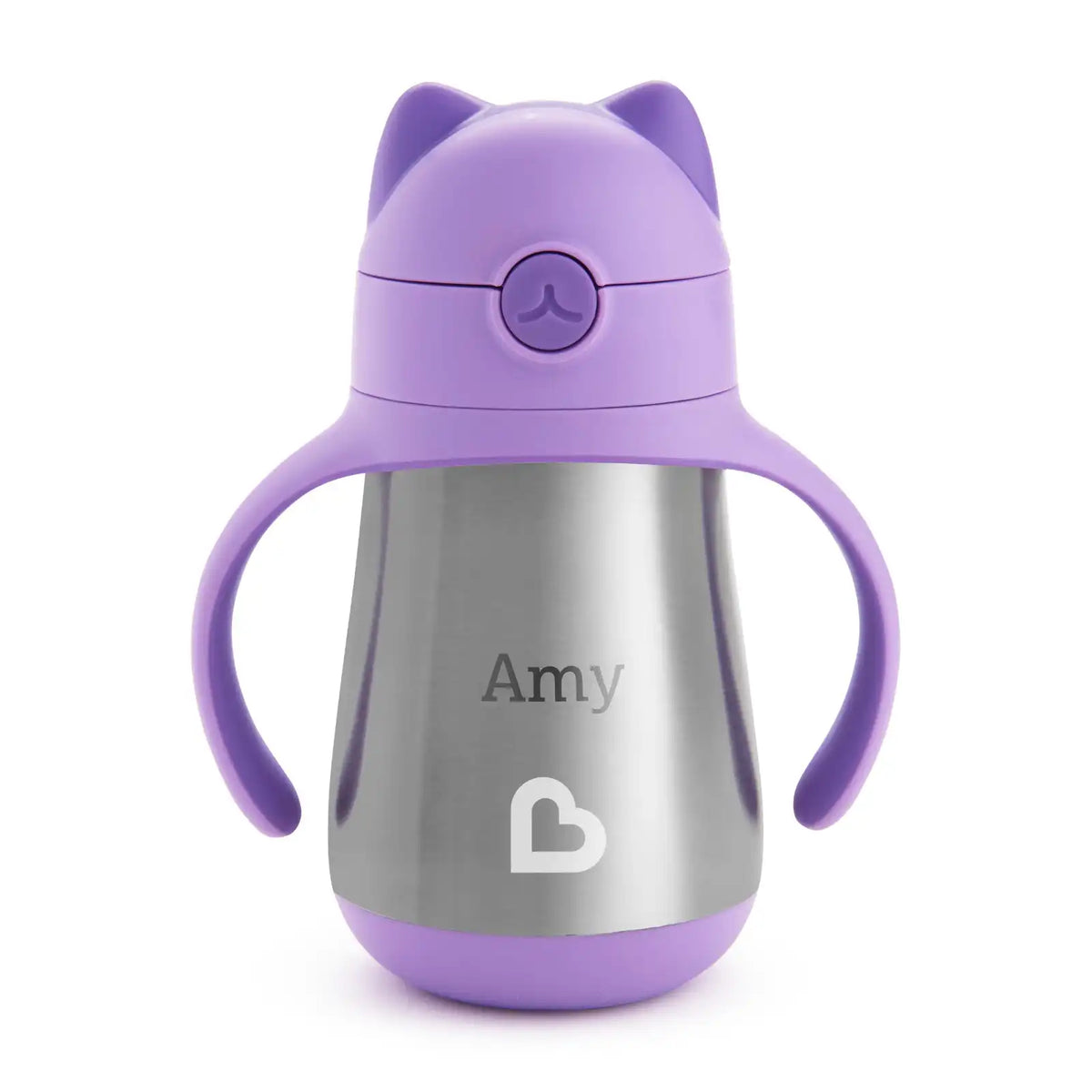 Personalized Cool Cat™ Stainless Steel Straw Cup, 8oz