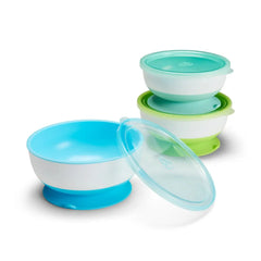 Stay Put™ Suction Bowls & Lids, 3pk